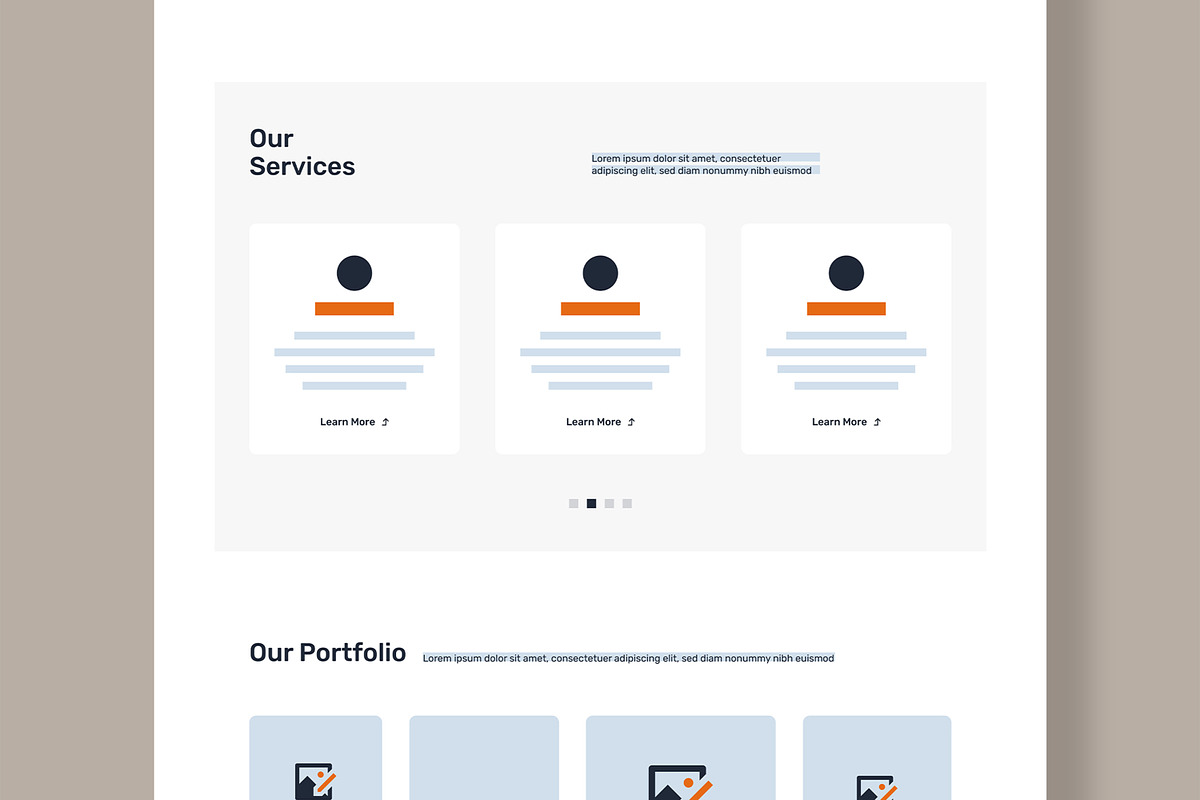 UX UI Website Landing Page Wireframe, a Wireframe Template by MightyDesign (Photo 4 of 9)
