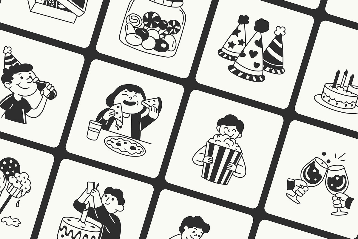 Birthday Doodles Collection, an Outline Icon by Vectors Market (Photo 5 of 8)
