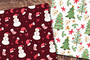 Christmas Watercolor Papers, a Pattern Graphic by LeMagiqueBoutique (Thumbnail 2 of 7)