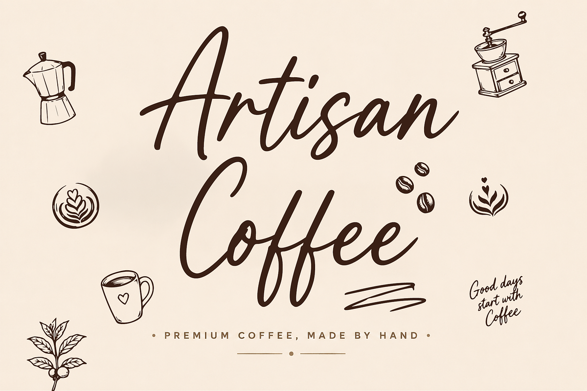 Roastery Handmade, a Script Font by cocodesign (Photo 2 of 8)