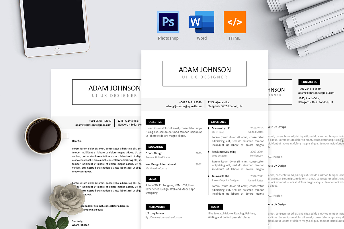 Clean Resume Template, a Resume Template by AdminUIUX (Photo 1 of 4)