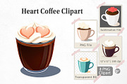 Heart Coffee Clipart, a Graphic by Artnoy (Thumbnail 1 of 5)