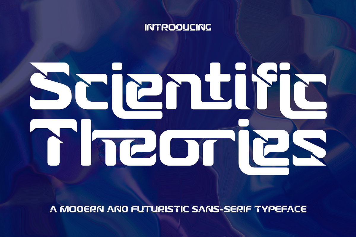 Scientific Theories - Cyber Font, a Sans Serif Font by 177Studio (Photo 1 of 8)
