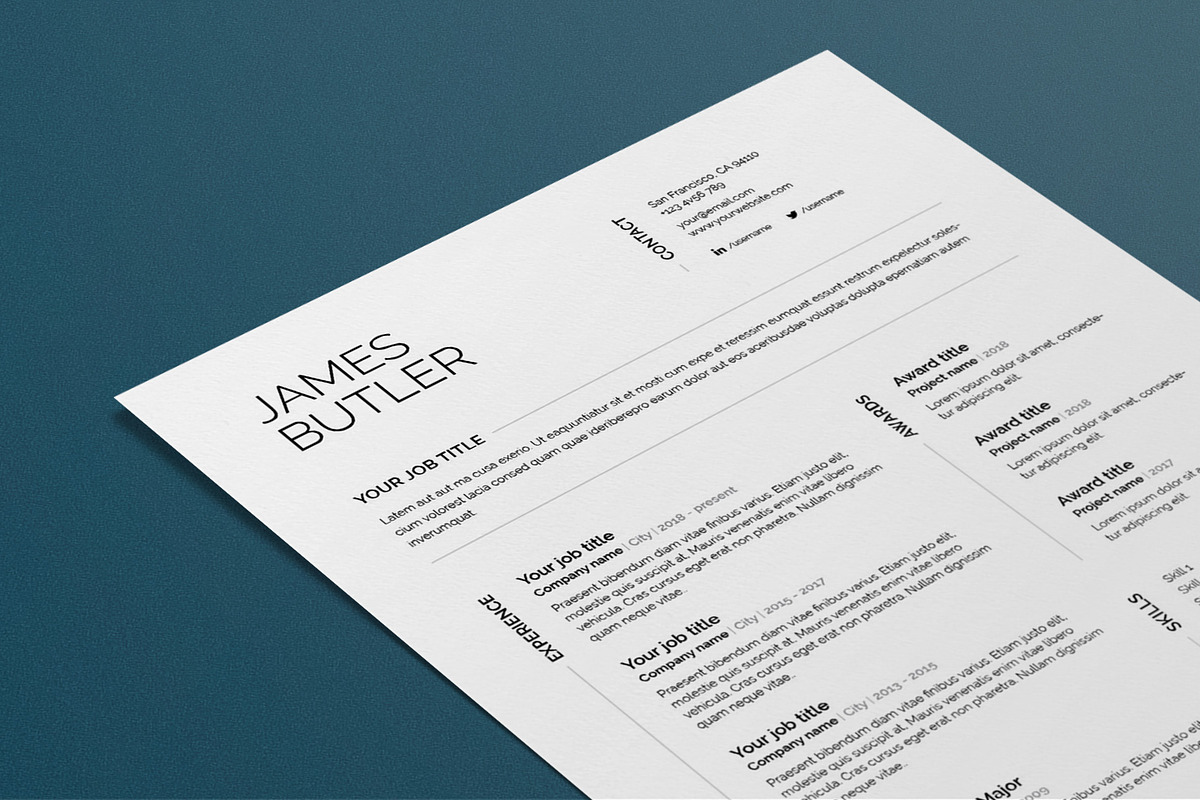 James | CV / resume template, a Resume Template by CV house (Photo 2 of 9)