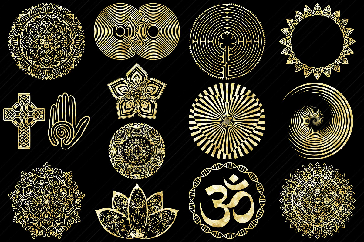 Gold Labyrinth,Mandala&Celtic Logos, a Healthcare Illustration by FrankiesDaughtersDesign (Photo 3 of 4)