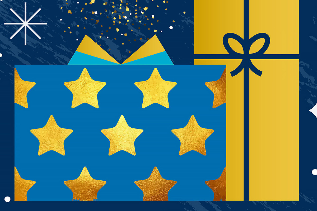 Elegant Blue and Gold Holiday Set, a Seasonal Illustration by Creative Graphics (Photo 8 of 9)