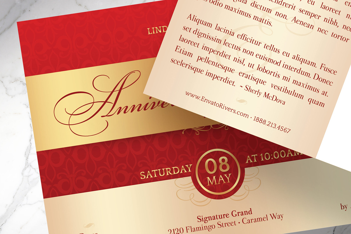 Red Anniversary Banquet Postcard PSD, a Card Template by Godserv Designs (Photo 10 of 11)