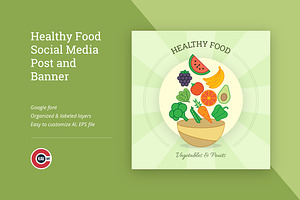 Vegan Food Social Media Banner, a Social Media Template by C-Kav