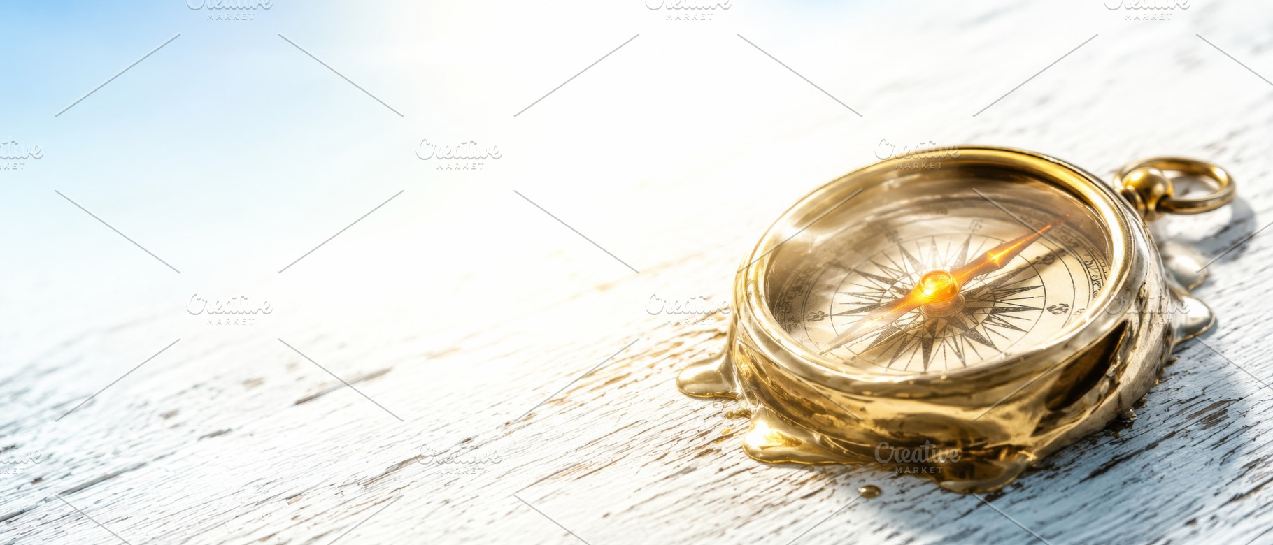 Golden compass melting in summer hea, a Photo by Dvoevnore photos