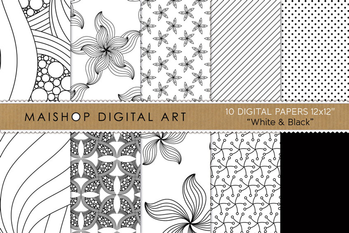 Digital Papers White & Black