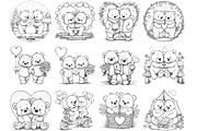 Bear Couple Line Art Clipart, an Illustration by DreamArtGraphic (Thumbnail 3 of 4)