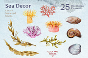 Sea Life Watercolor Clipart Set, an Animal Illustration by AnitaPol (Thumbnail 3 of 16)