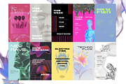 Instagram techno templates, a Social Media Template by Roomoftemplates (Thumbnail 4 of 5)