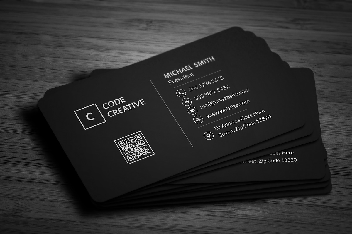 Modern Dark Pixels Business Cards, a Business Card Template by Galaxiya (Photo 1 of 8)