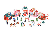Christmas market, fair & tiny people, a Seasonal Illustration by Good Studio (Thumbnail 1 of 3)