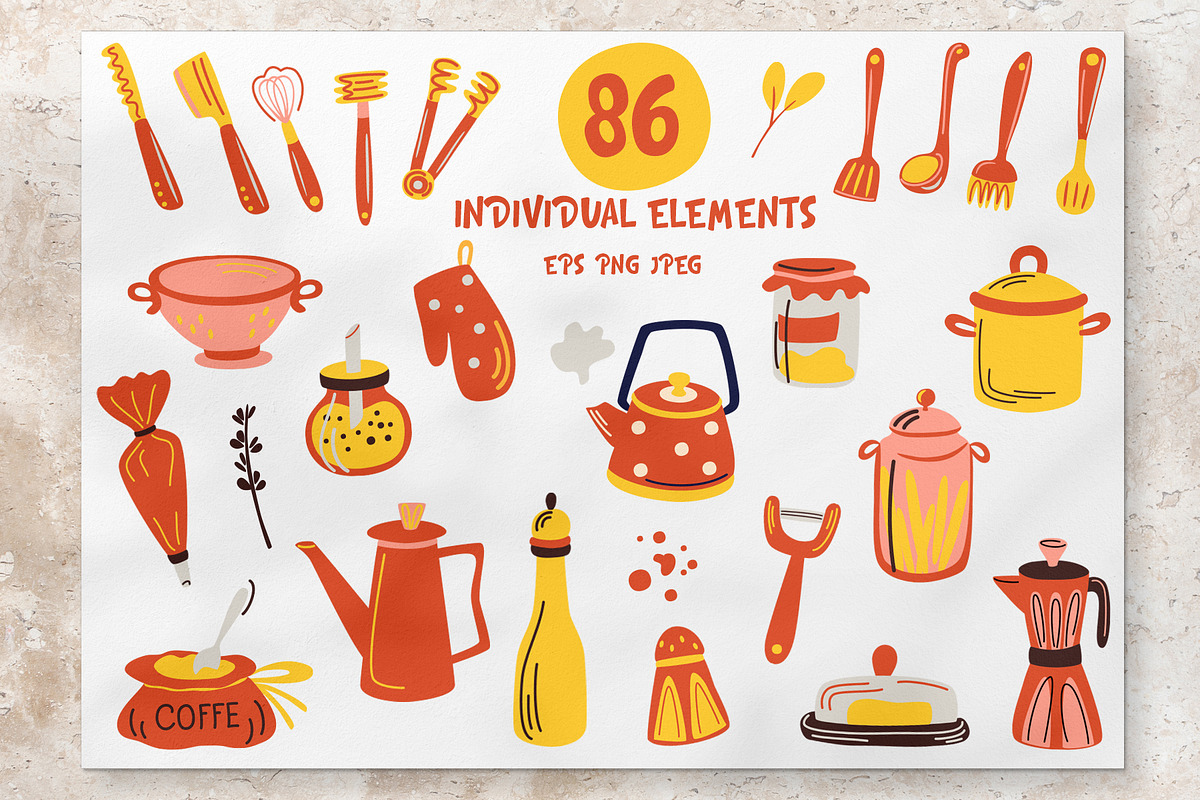 Kitchen tools. Cooking Time. Clipart, an Object Graphic by PawLoveArt (Photo 2 of 12)