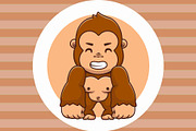 Cute Gorilla Standing Cartoon Vector, an Animal Illustration by Artstorystudio (Thumbnail 2 of 3)