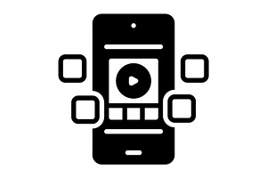 Social video solid icon, a Solid Icon by Creative priyanka