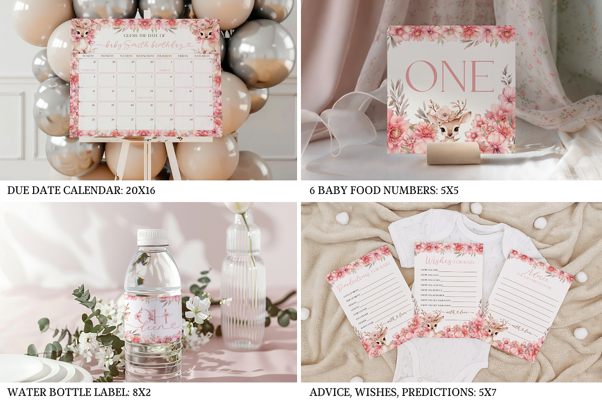 Oh Deer Baby Shower Bundle, an Invitation Template by Digital_Mind (Photo 6 of 8)