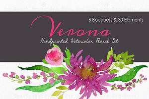 Verona - Watercolor Floral Set