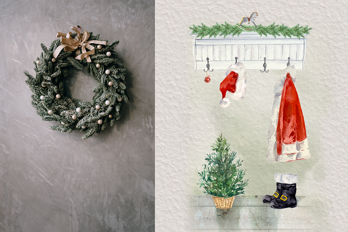 Santa Christmas Cards and Clip Arts, an Illustration by Tati Bordiu (Photo 3 of 4)
