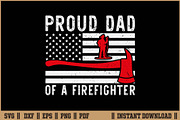Proud Dad of a Firefighter SVG File, an Illustration by Handy Arts Studio (Thumbnail 1 of 3)