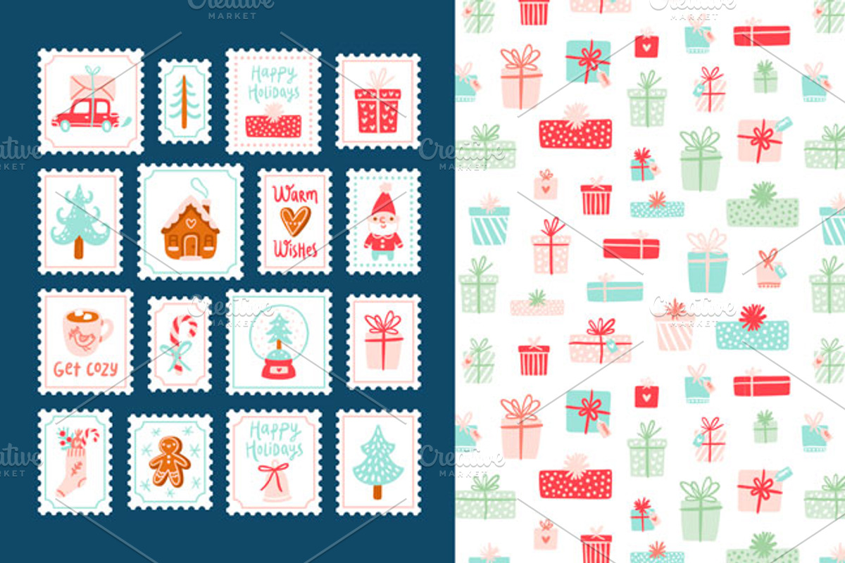 Winter holidays decorations set, a Pattern Graphic by Stolenpencil (Photo 2 of 4)