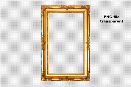 vintage classic golden frame PNG, an Object Graphic by VetalStock