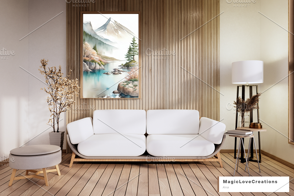 Watercolor Mountain Print Wall Decor, a Poster Template by MagicLove Creations (Photo 2 of 8)