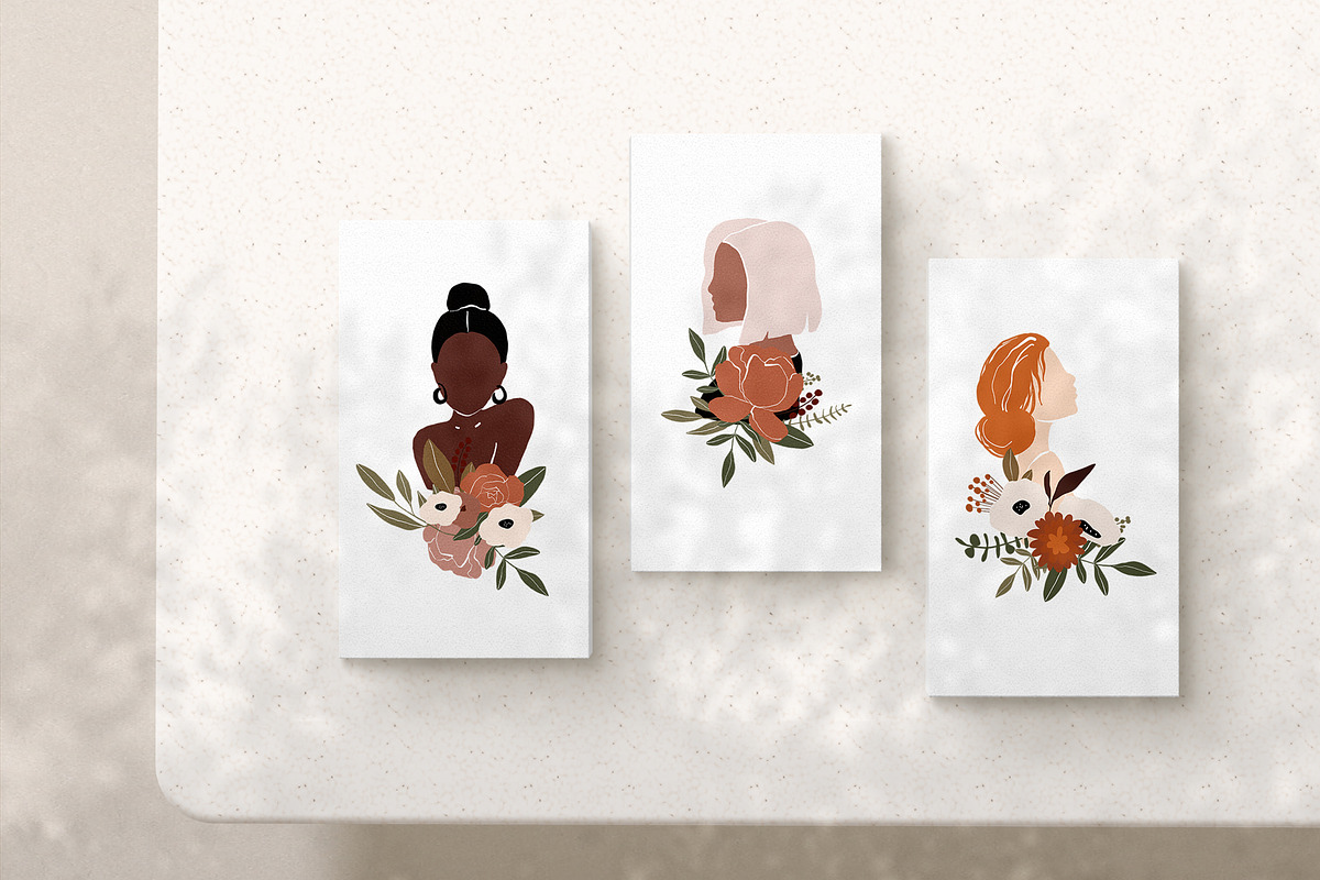 FLORAL WOMAN modern women print, a Person Illustration by Spark Studio Brushes (Photo 7 of 9)