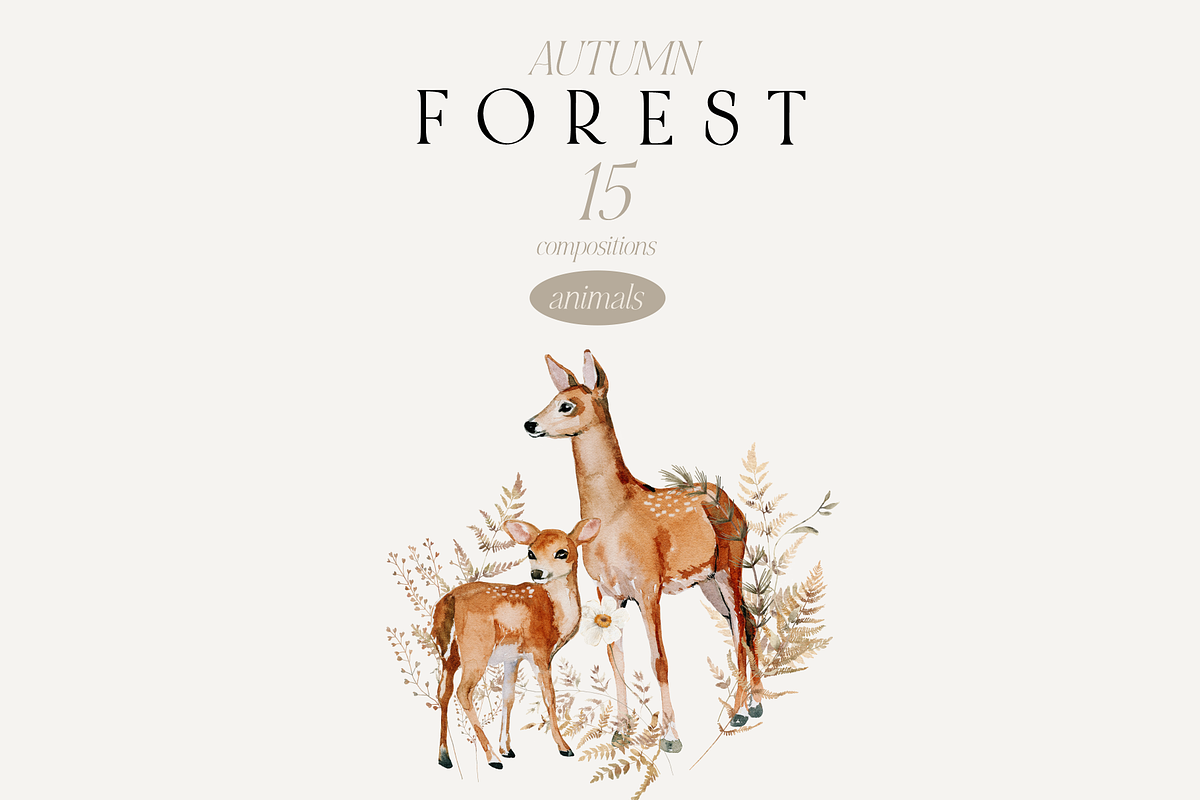 Autumn and Winter FOREST -watercolor, a Seasonal Illustration by Youksy (Photo 6 of 29)