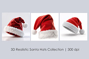 3D Realistic Santa Hats Collection, an Object Illustration by StockVerse Creative (Thumbnail 1 of 4)
