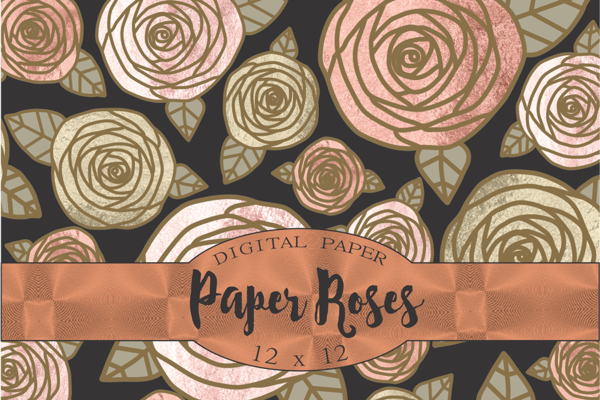 Floral Patterns, paper rose, a Pattern Graphic by Kiwi Fruit Punch (Photo 5 of 5)
