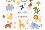 Wild Birthday Party Animals, an Animal Illustration by Petit Citizen Design (Thumbnail 1 of 8)