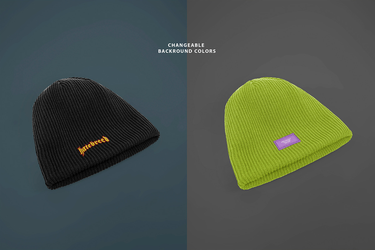 Realistic Beanie Hat Mockup 2, a Hat Mockup by Uncentrifuged Pressure (Photo 4 of 13)