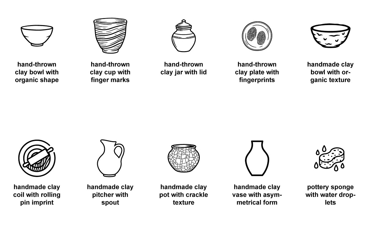 Handmade pottery and ceramic toolkit, an Outline Icon by Nurlan's shop (Photo 2 of 3)