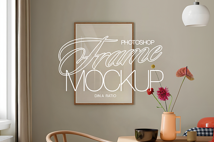 A1 Ratio Dining Scene Mockup PSD