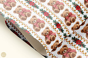 Vintage Christmas Bear Patterns, a Pattern Graphic by Euonia Meraki (Thumbnail 6 of 9)