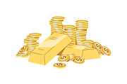 Cash money, coins set + backgrounds, a Finance Illustration by PaperTrident (Thumbnail 12 of 12)
