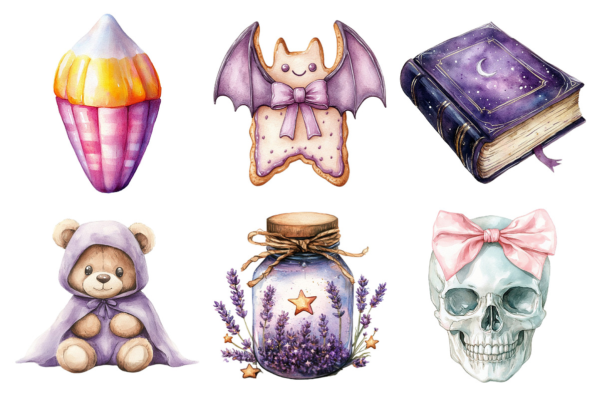 Pastel Purple Halloween Clipart, an Illustration by Daily.Designs (Photo 3 of 5)