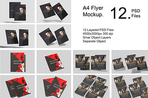 A4 Flyer Mockup, an Advertising Mockup by safrizalstudio