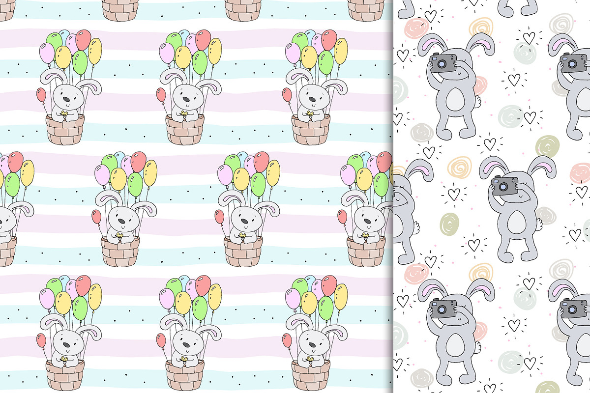 Cute rabbits patterns colection!, a Pattern Graphic by Irene_Boiko_ART (Photo 7 of 21)