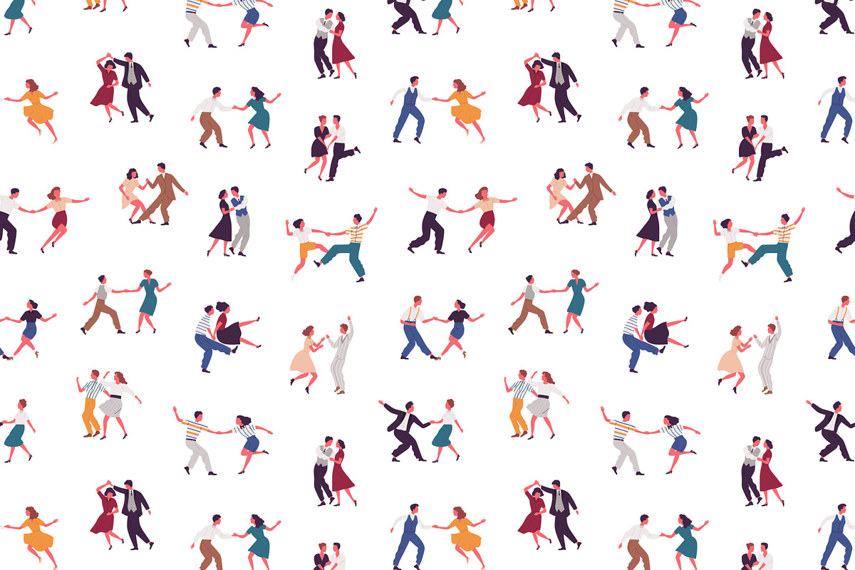 Dancing people seamless patterns, a Pattern Graphic by Good Studio