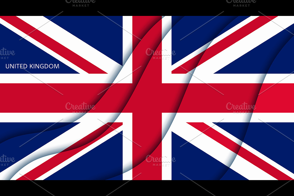 Paper cut flag of United Kingdom, a Decorative Illustration by Vector Tradition (Photo 1 of 3)