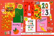 CHAMPAGNE & TANGERINES-patterns pack, an Illustration by Yashroom (Thumbnail 3 of 6)