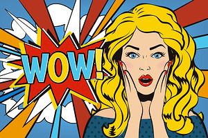 Surprised Woman Says Wow!