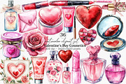 Valentine's Day Cosmetics Clipart, an Illustration by Canvas Craft (Thumbnail 1 of 6)