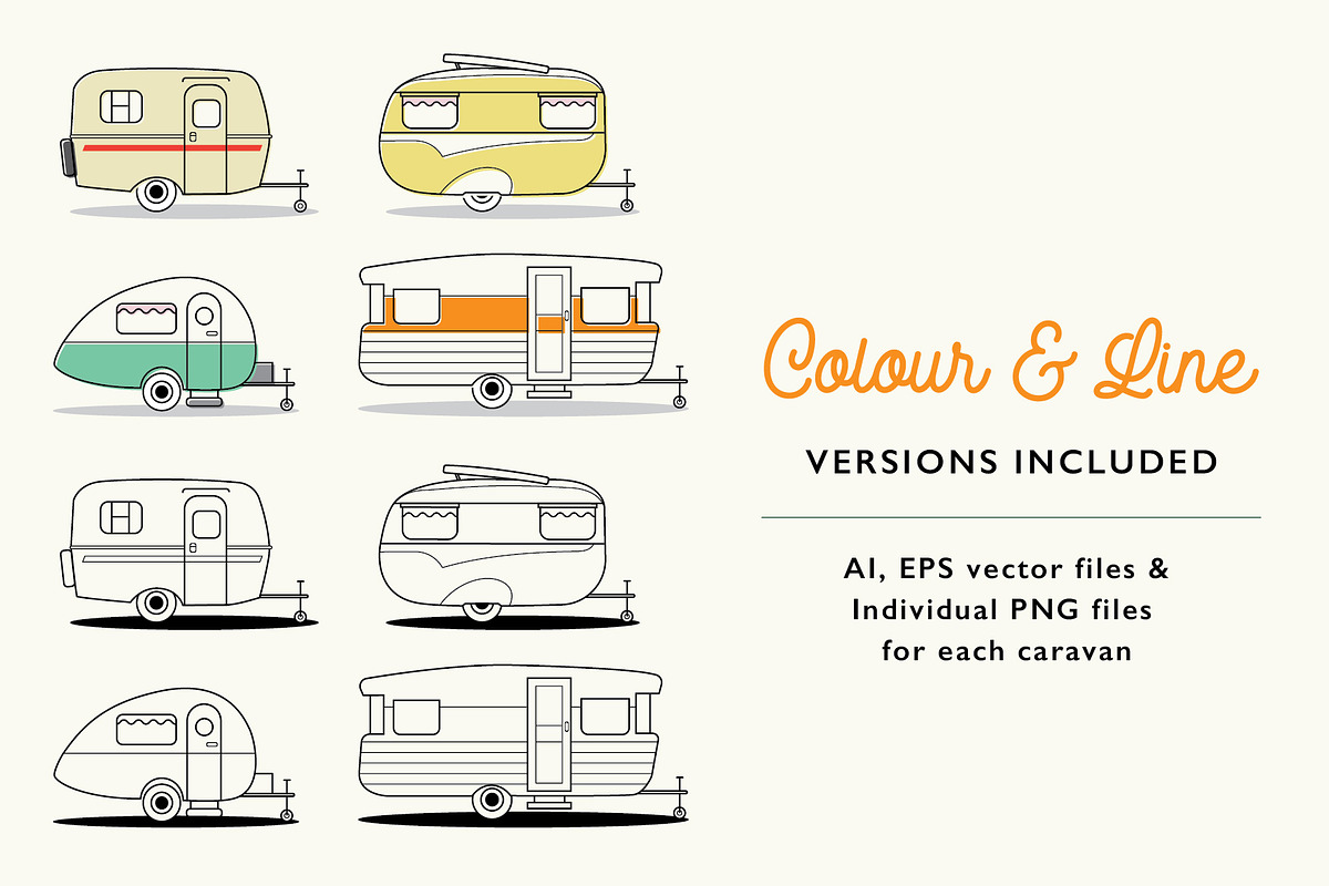 Retro Caravan Illustrations, a Graphic by the cabin supply co (Photo 2 of 3)