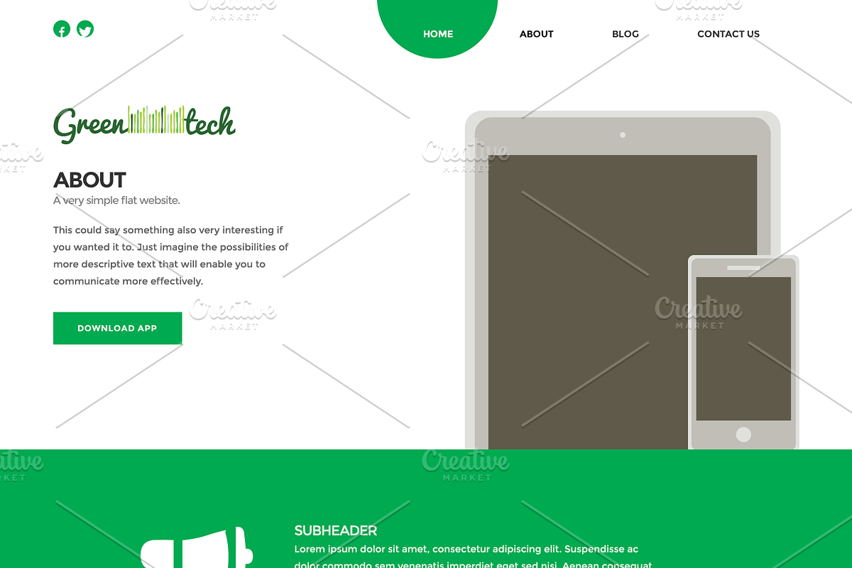 Circle: App Web Site (PSD), an App Template by UPDRAFT  (Photo 2 of 5)