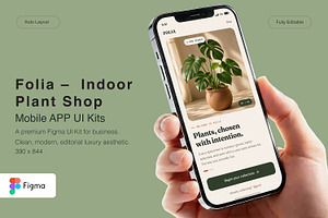 Folia – Indoor Plant Shop App, an UI Kit Template by Pitchlook.Studio